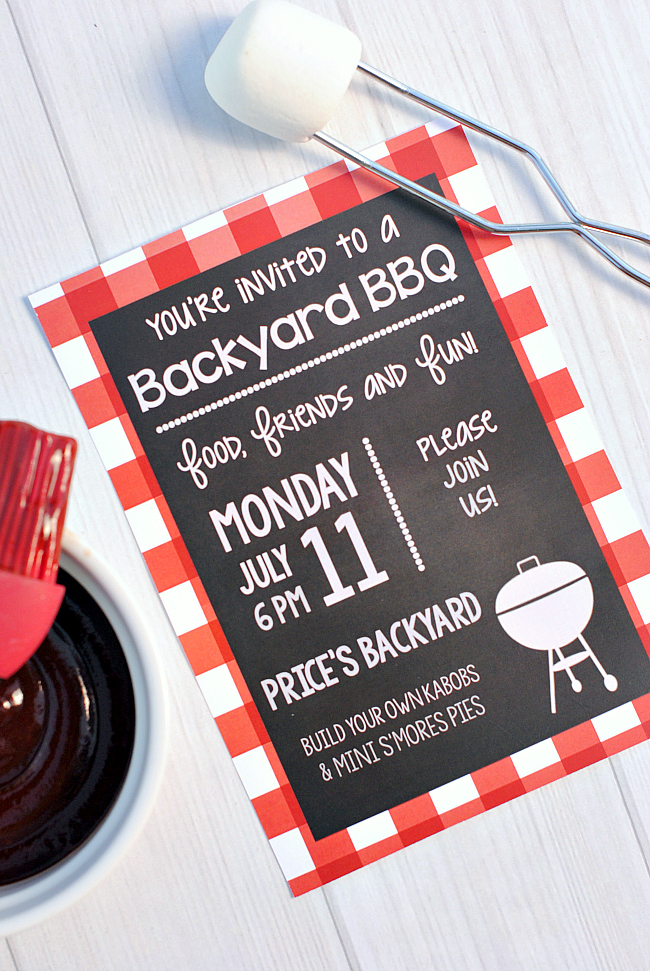 Summer BBQ Party Invitations Printables Fun Squared