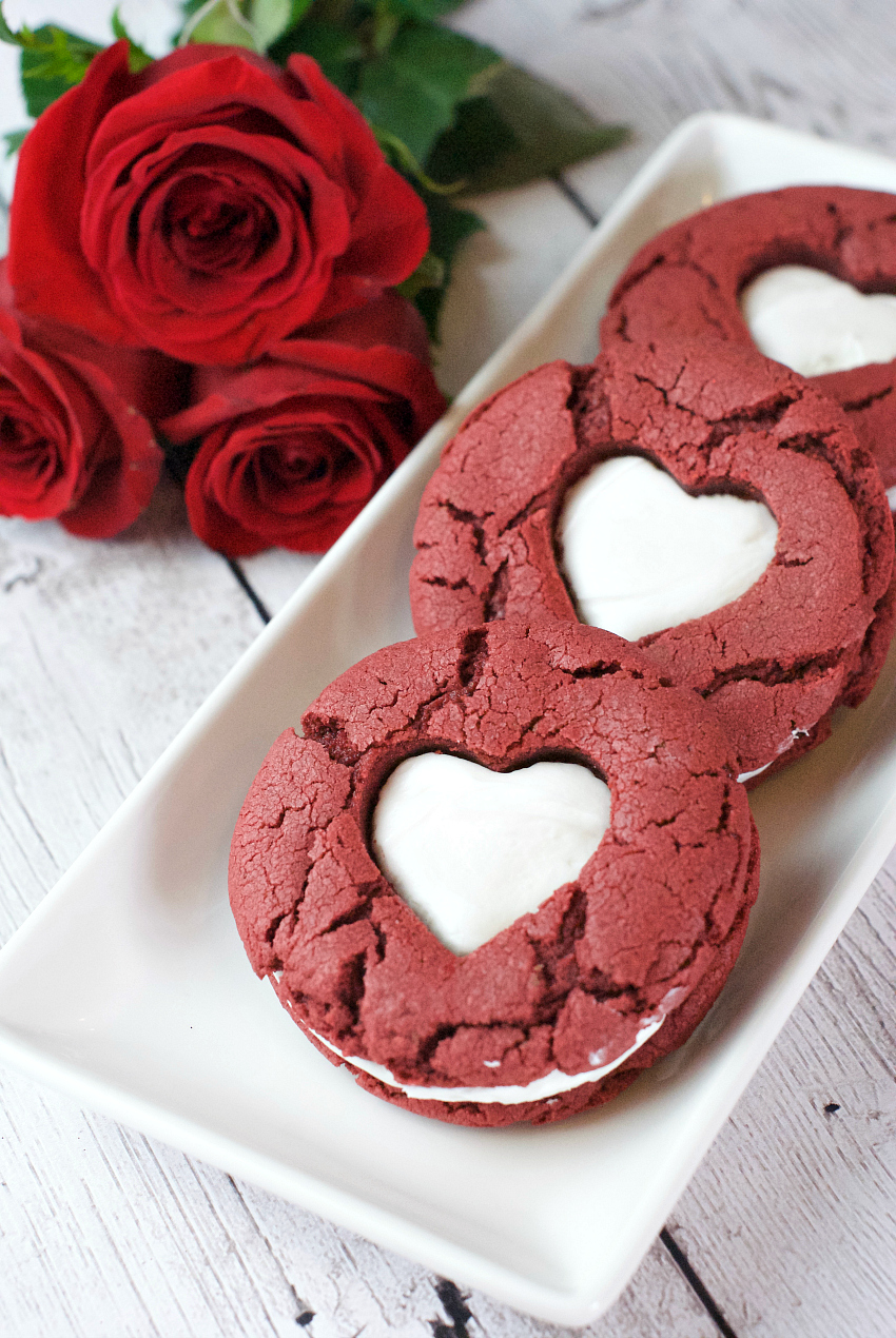 Red Velvet Valentine's Cookies