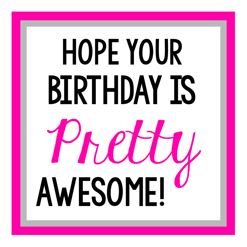Pink Pretty Awesome Birthday Gift Tag