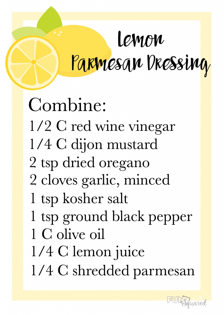 Lemon Parmesan Dressing Recipe Card