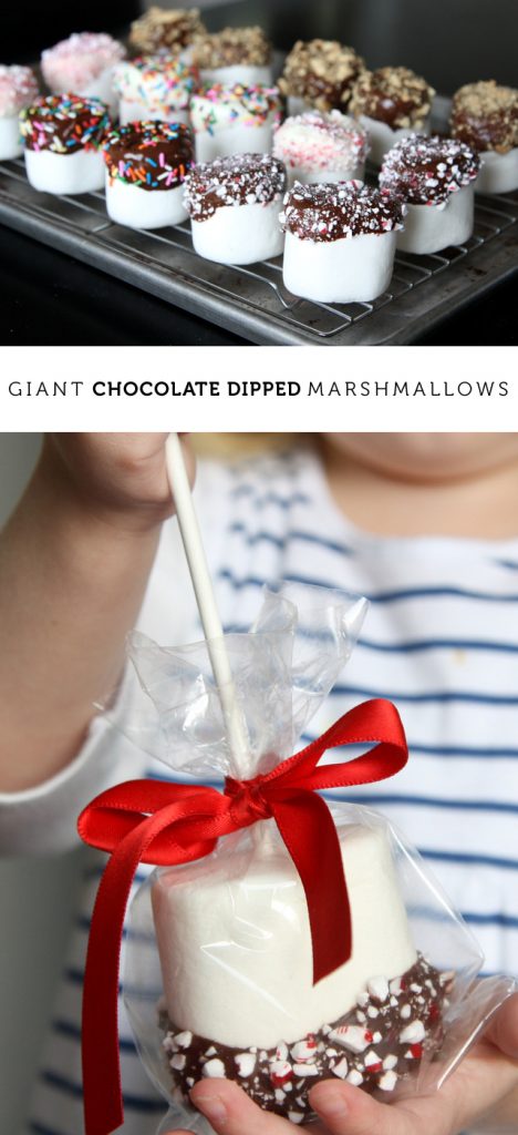 Giant Chocolate Dipped Marshmallows gift for neighbors
