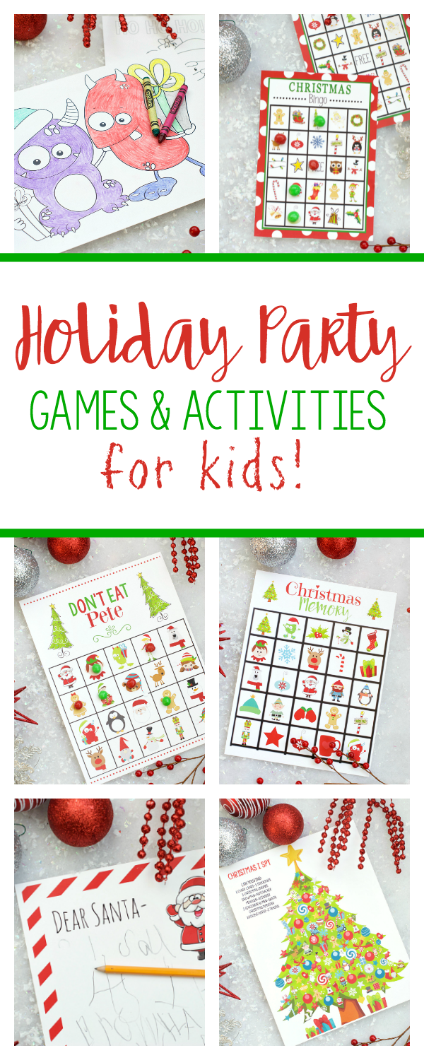 free printable holiday party games for kids fun squared