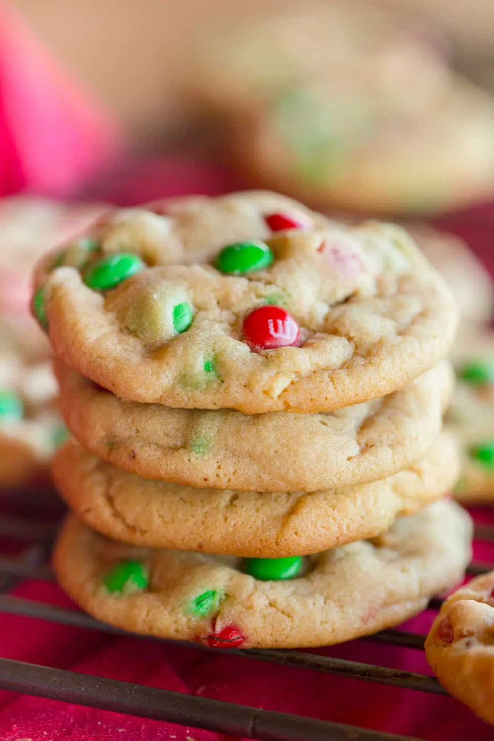 Christmas Peanut Butter M&M Cookies!