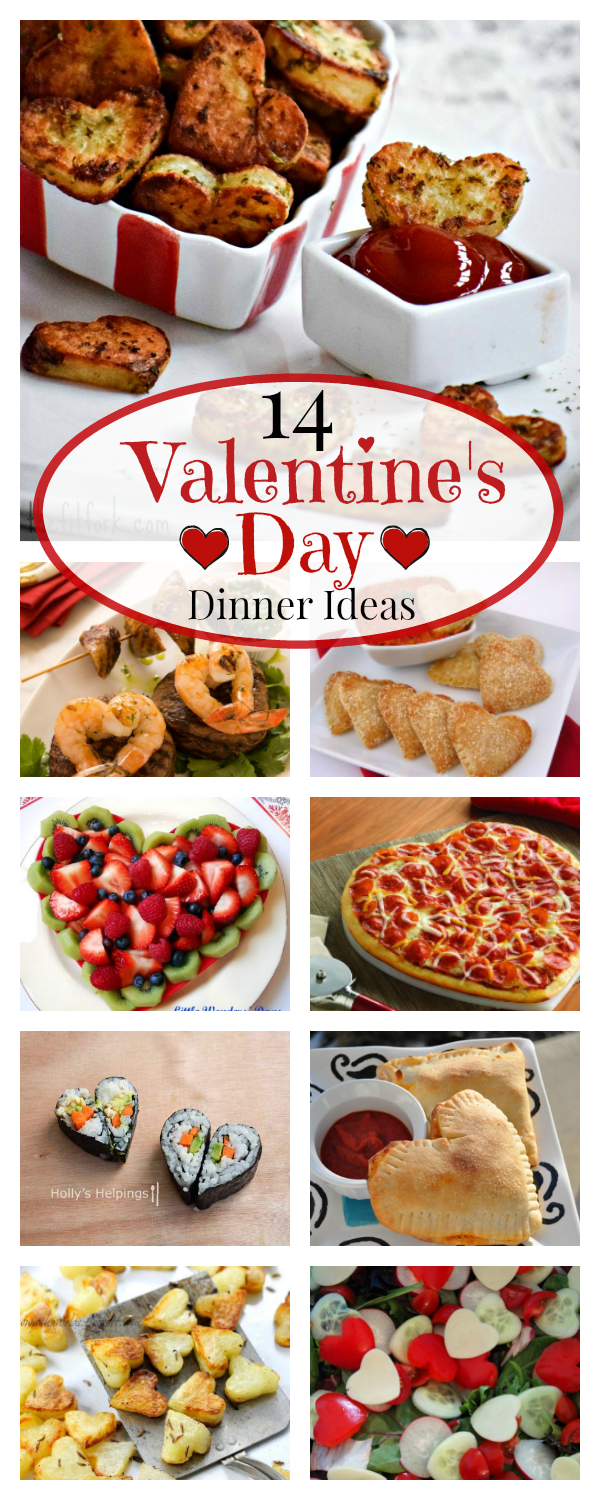 14 Valentine's Day Dinner Ideas to make at home for your spouse or kids! #valentinesday #valentines #valentinesdinner