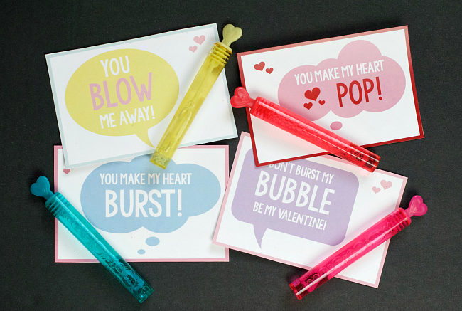 Easy Valentines with Bubbles
