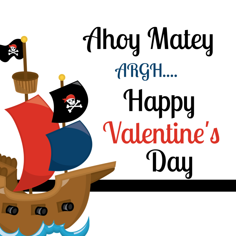 Pirate School Valentine Ideas for Boys Printable Tag