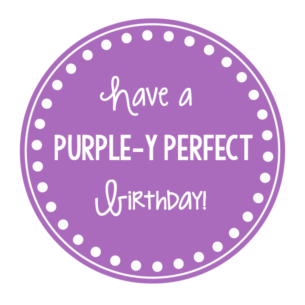 Purple Gift Tag for Birthdays