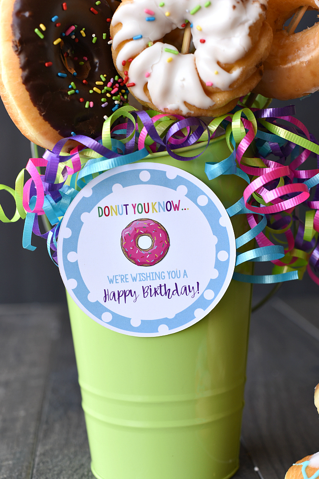 Donut Birthday Bouquet with Cute Tag