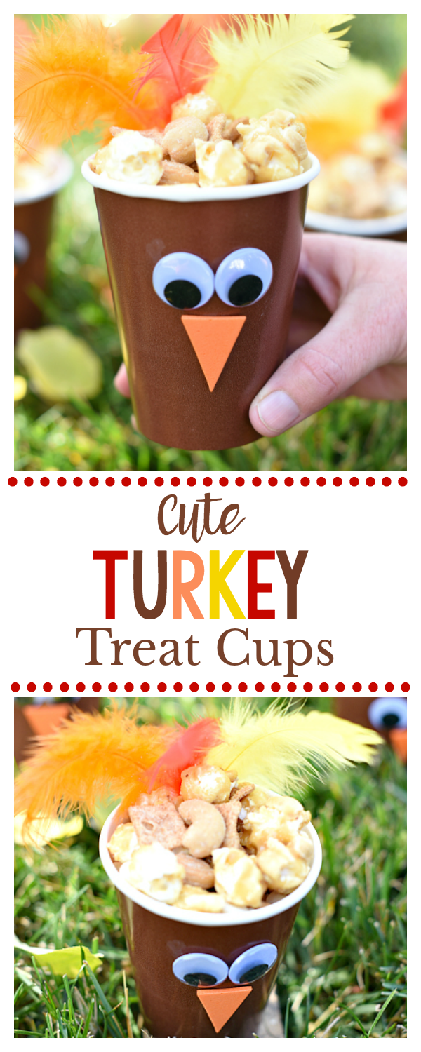 Cute Turkey Treat Cups for Thanksgiving