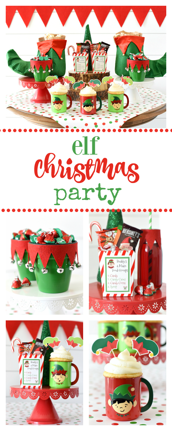 Elf Themed Christmas Party. Throw a fun Christmas party with all things elf! Fun party ideas, and so simple. #funparty #christmasparty #elfparty #funpartyideas