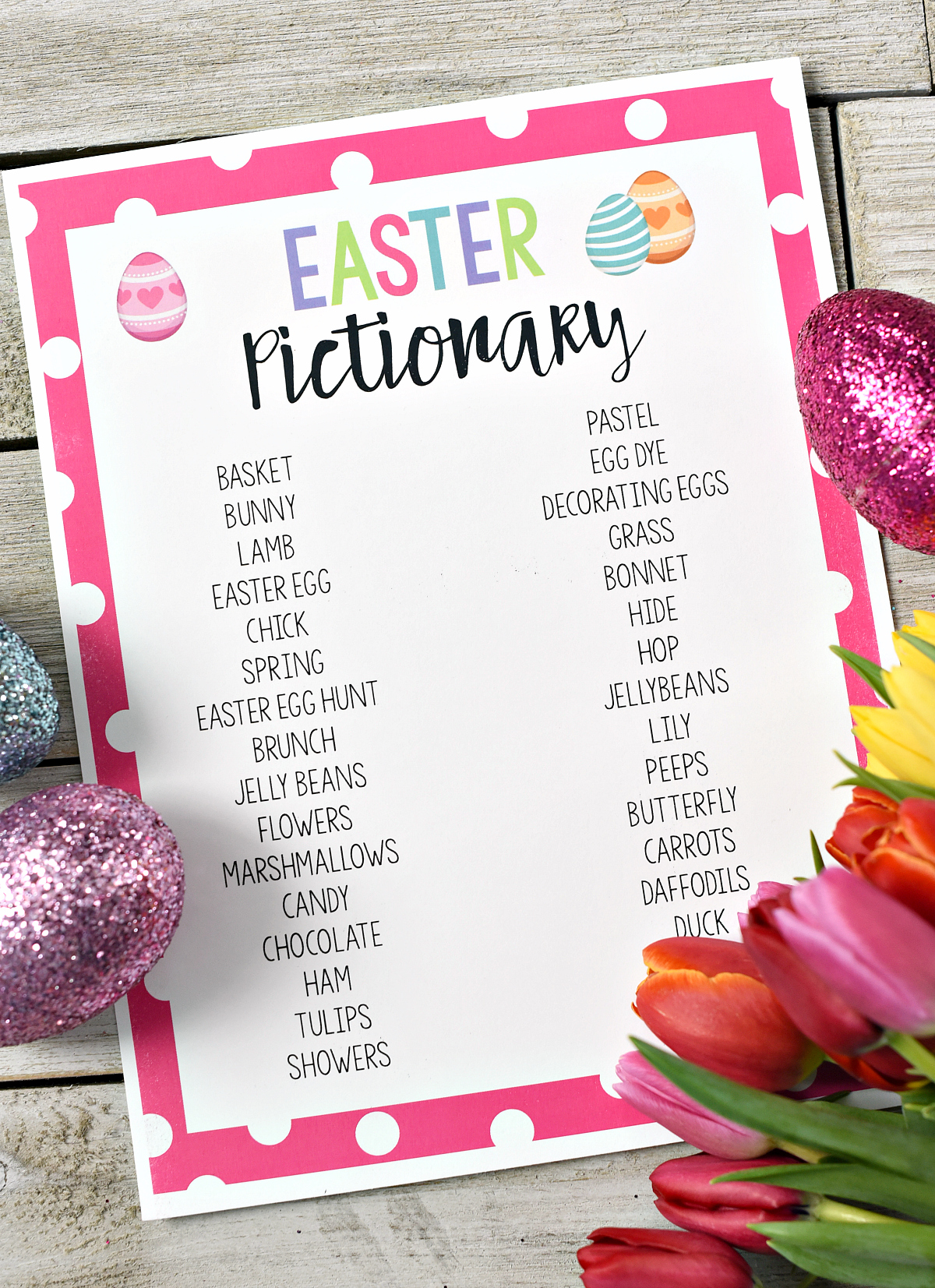 Printable Easter Pictionary Game