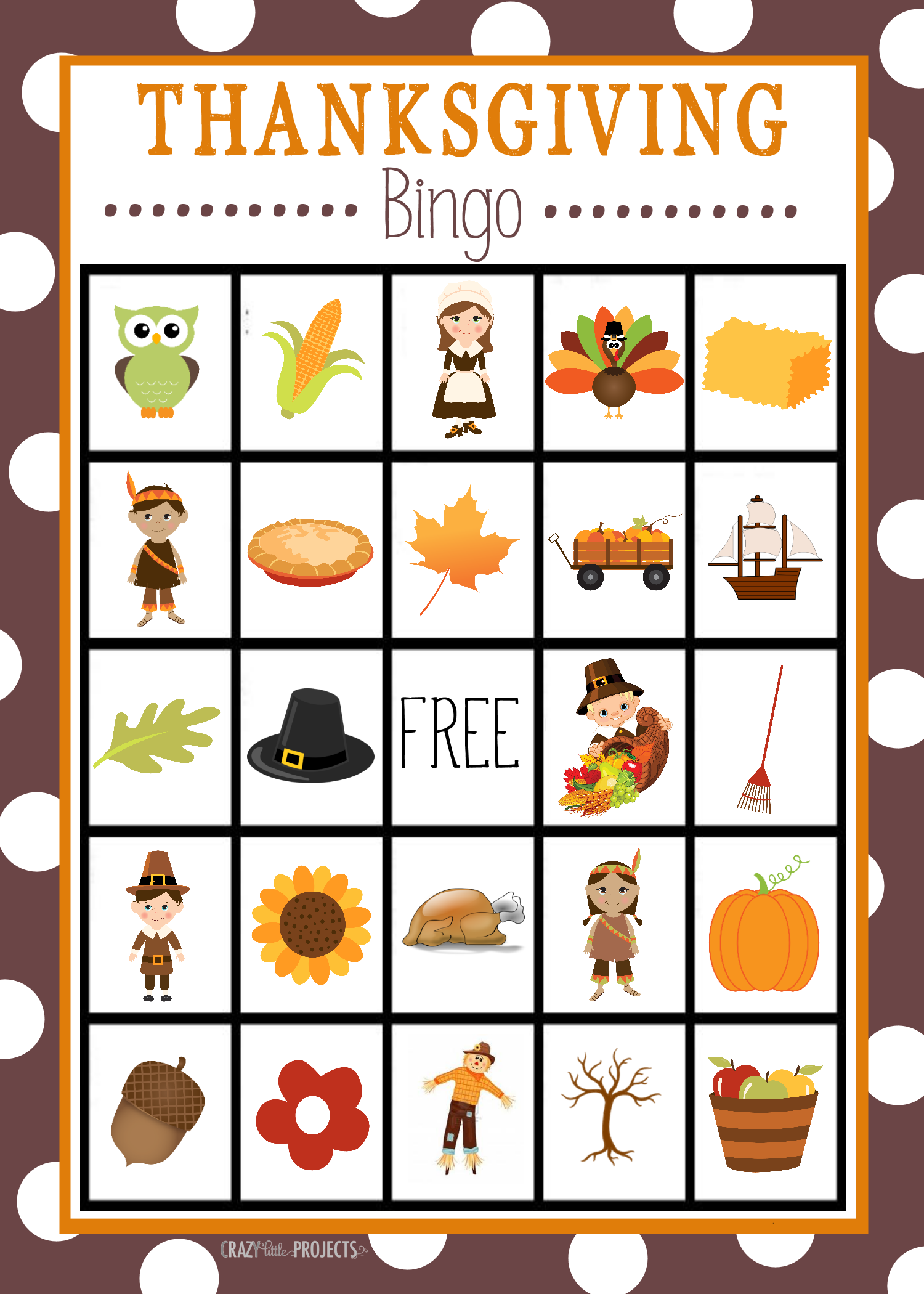 Free Printable Thanksgiving Bingo Game Fun Squared