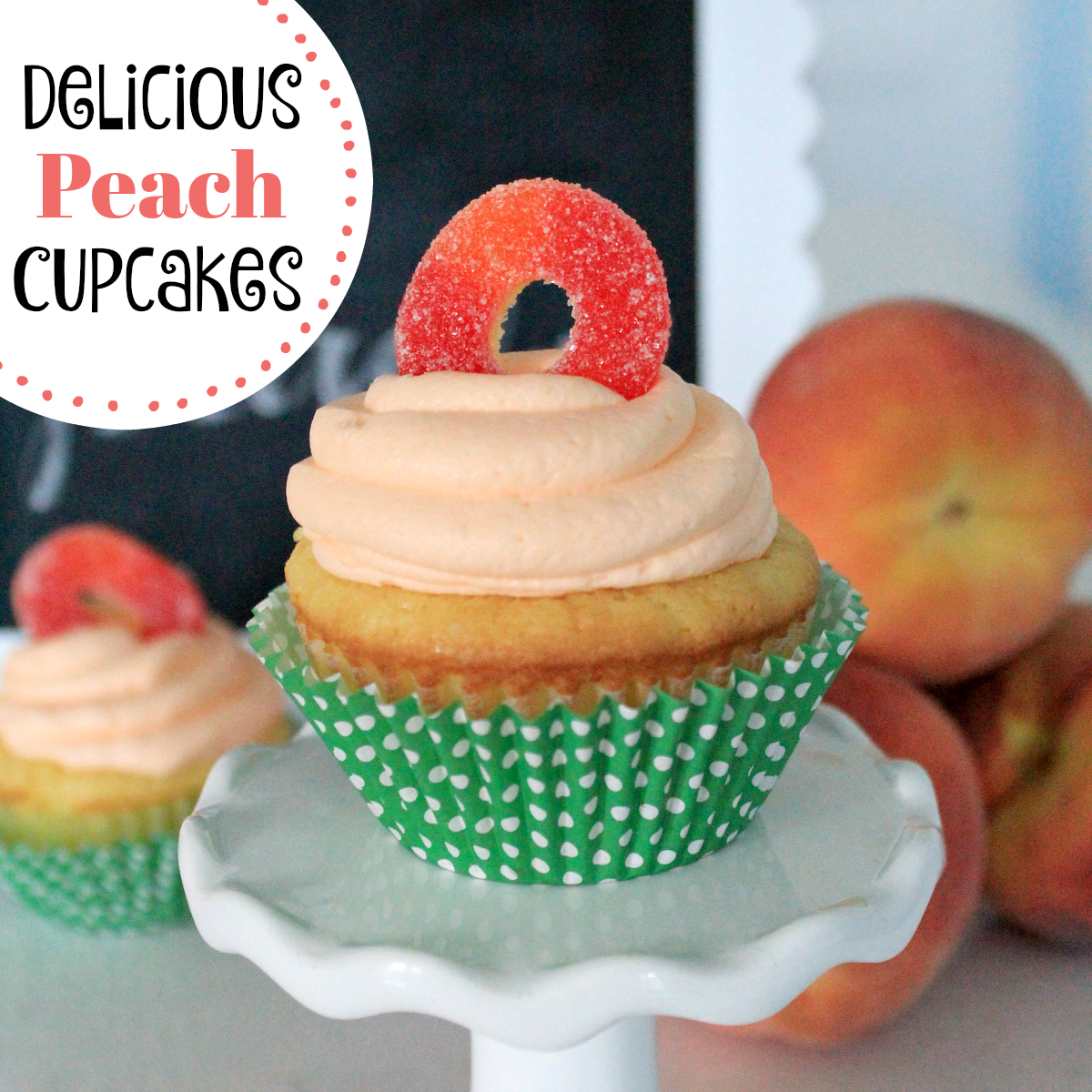Delicious peach cupcakes-This peach cupcake recipe is going to have you drooling-it's so good! #dessert #cupcakes #peach