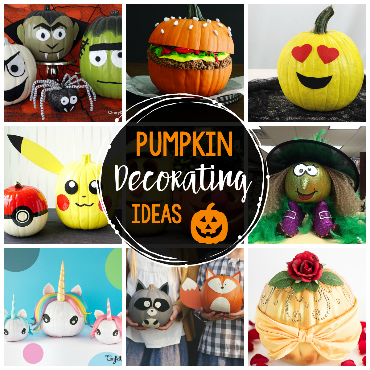 25 Fun Pumpkin Decorating Ideas – Fun-Squared