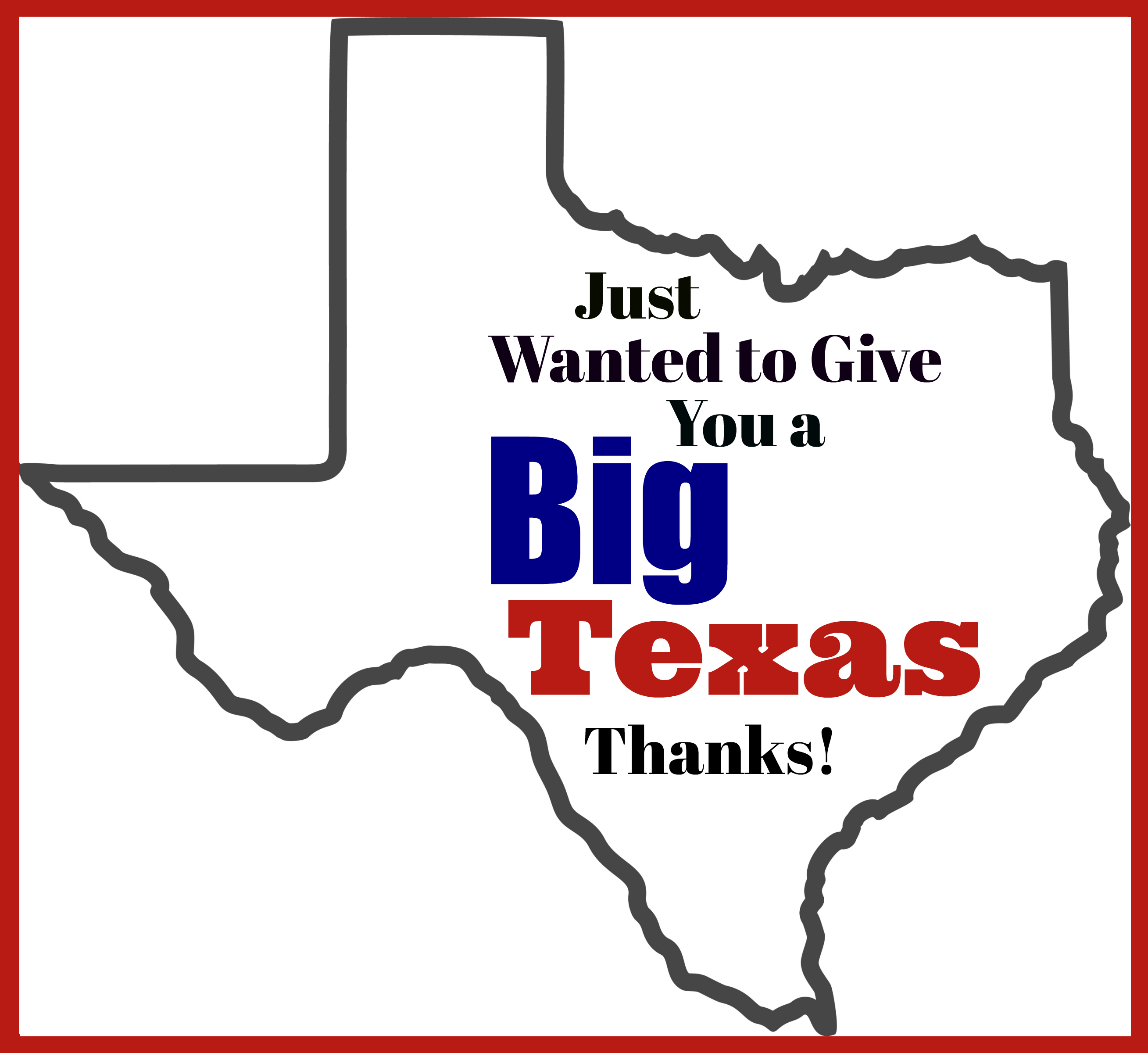 Big Texas Thank You Gift Tag