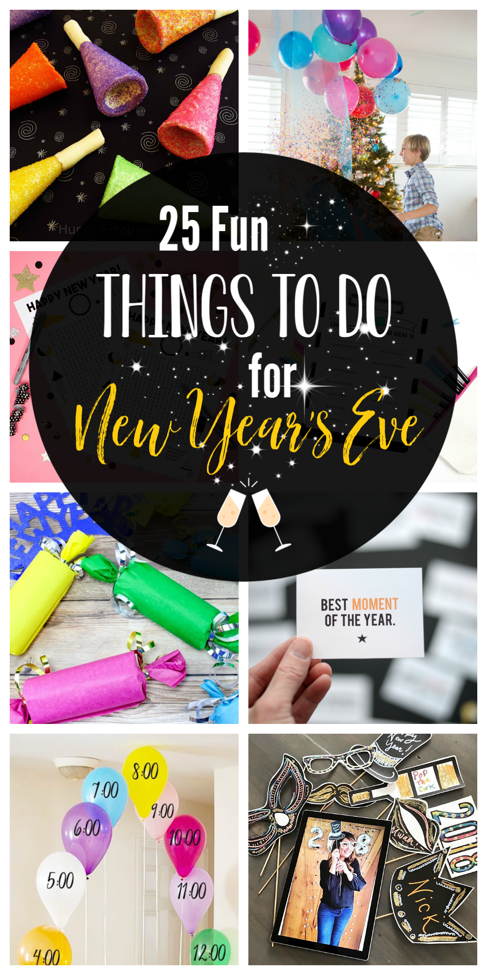 25 Fun Things to do for New Years Eve with Kids and Family at Home-Great New Year's Eve ideas from activities and games to countdowns and party favors. All kinds of fun for your New Year's Eve! #newyearseve #party