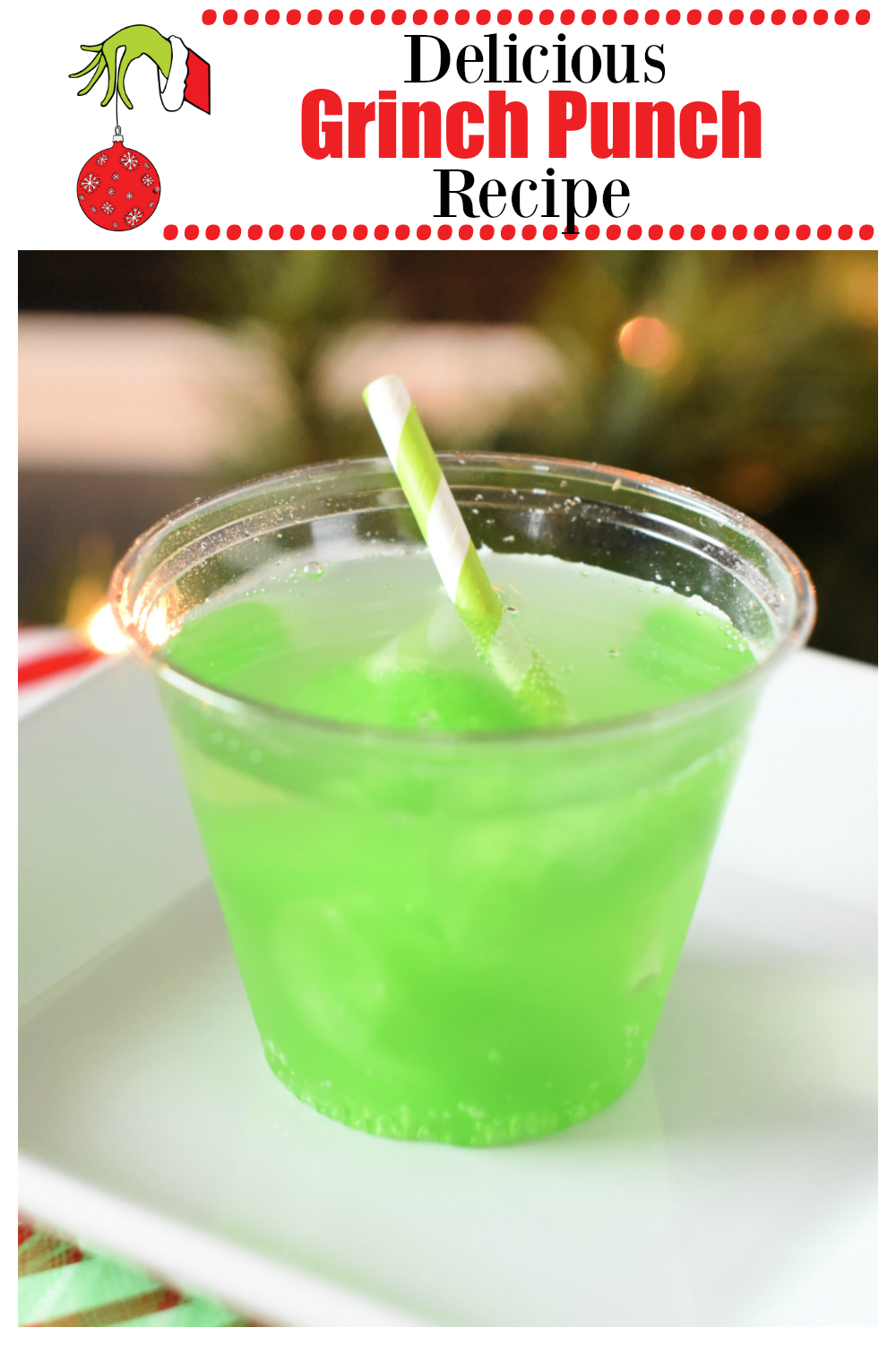 Fun and simple Grinch Punch Recipe. This Grinch punch is so yummy and a fun addition to your next Grinch party. #Grinchparty #Thegrinch #fungrinchparty #holidayparty
