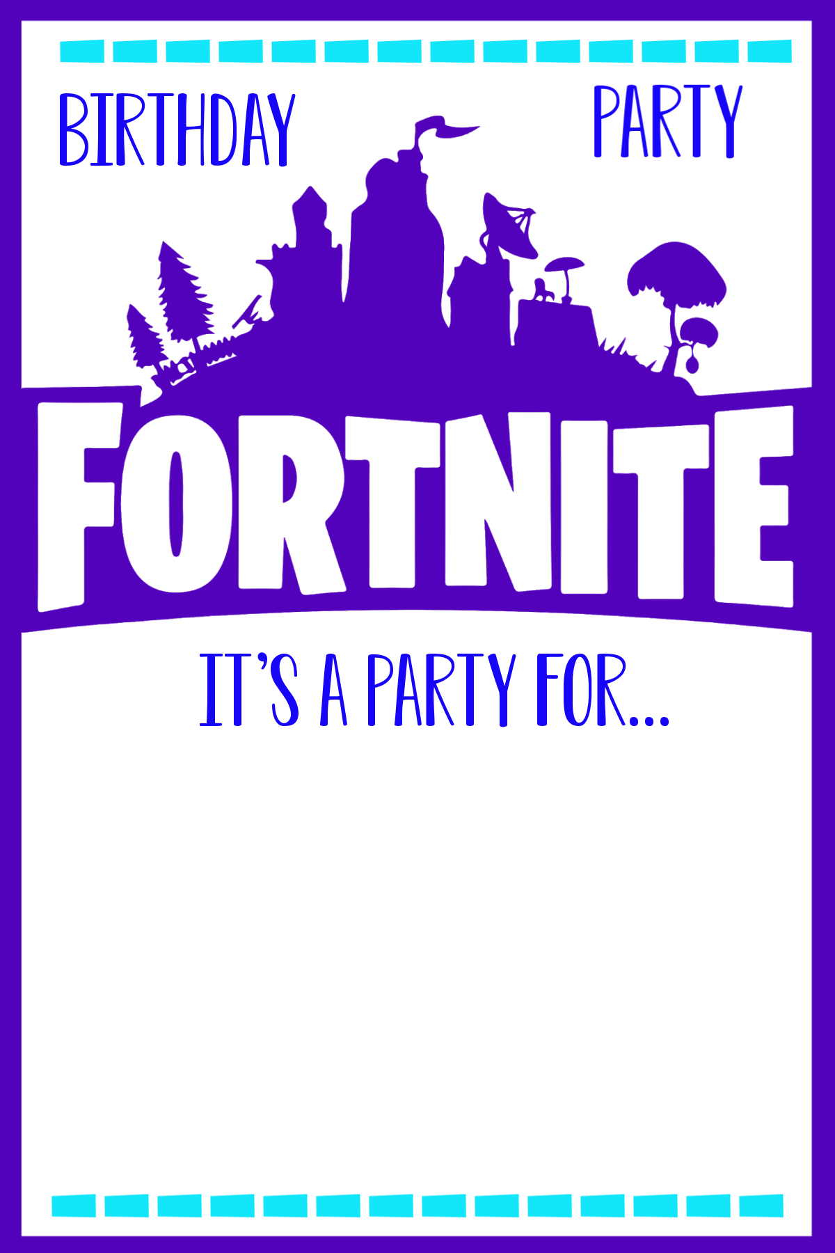 fortnite party invitation - fortnite party invitations free