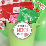 Creative Teacher Gifts-This "One in a Melon" teacher gift is simple and fun and easy to put together! #teacherappreciation #teacherappreciationgifts #teacherappreciationweek