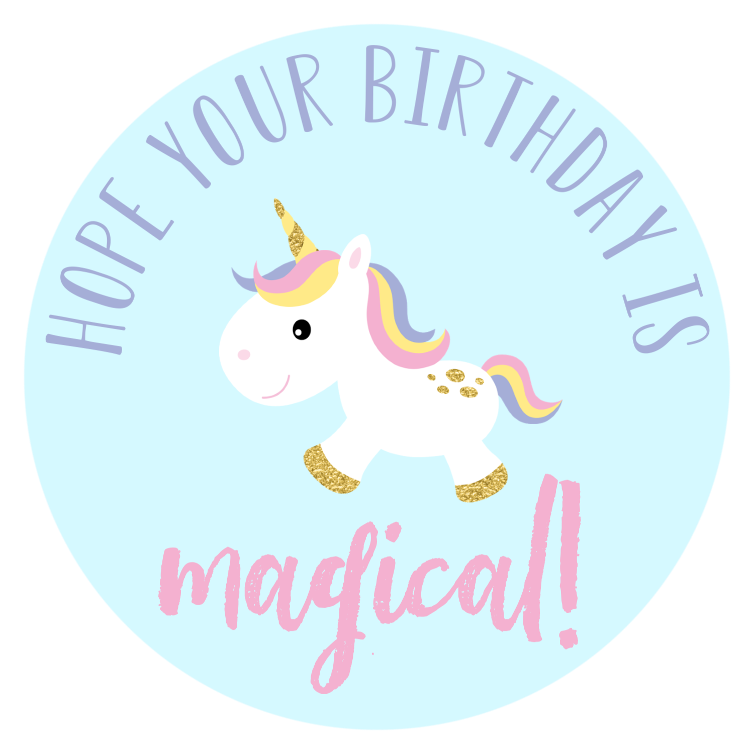 Unicorn Birthday Tag