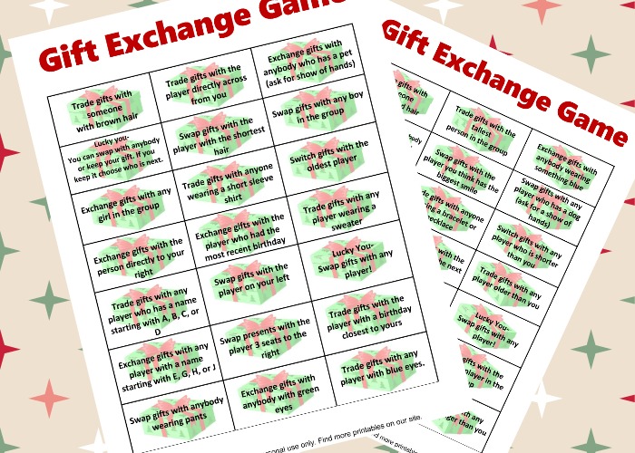 Christmas Gift Exchange Game Holiday Gift Exchange Game 