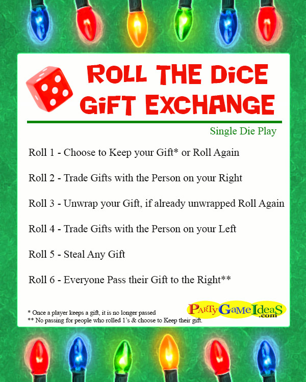 Roll the Dice Gift Exchange