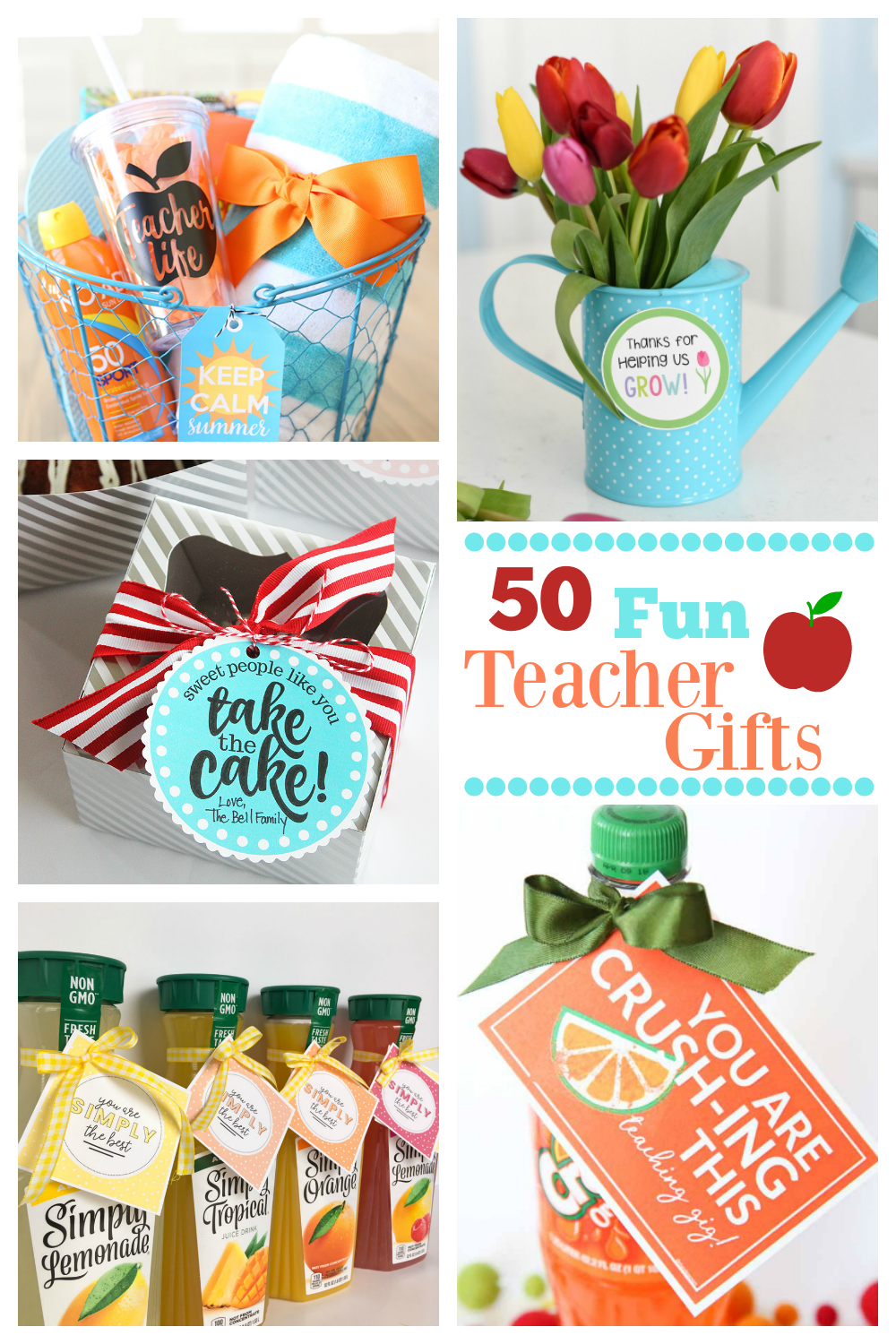 Fun teacher gifts! Lots of fun teacher gift ideas for all occasions. From teacher appreciation to end of the year teacher gifts, we have all of the ideas. #teachergifts #funteachergifts #teachergiftideas #goodteachergifts