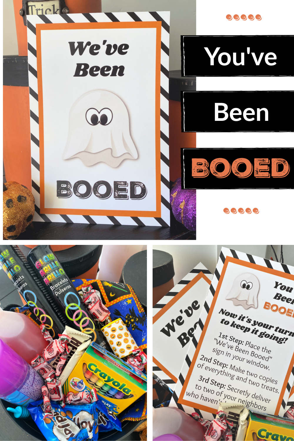 You've Been Booed Free Printables. Get these printables and start the "boo" in your neighborhood. #youvebeenbooed #youvebeenbooedprintable #funhalloween