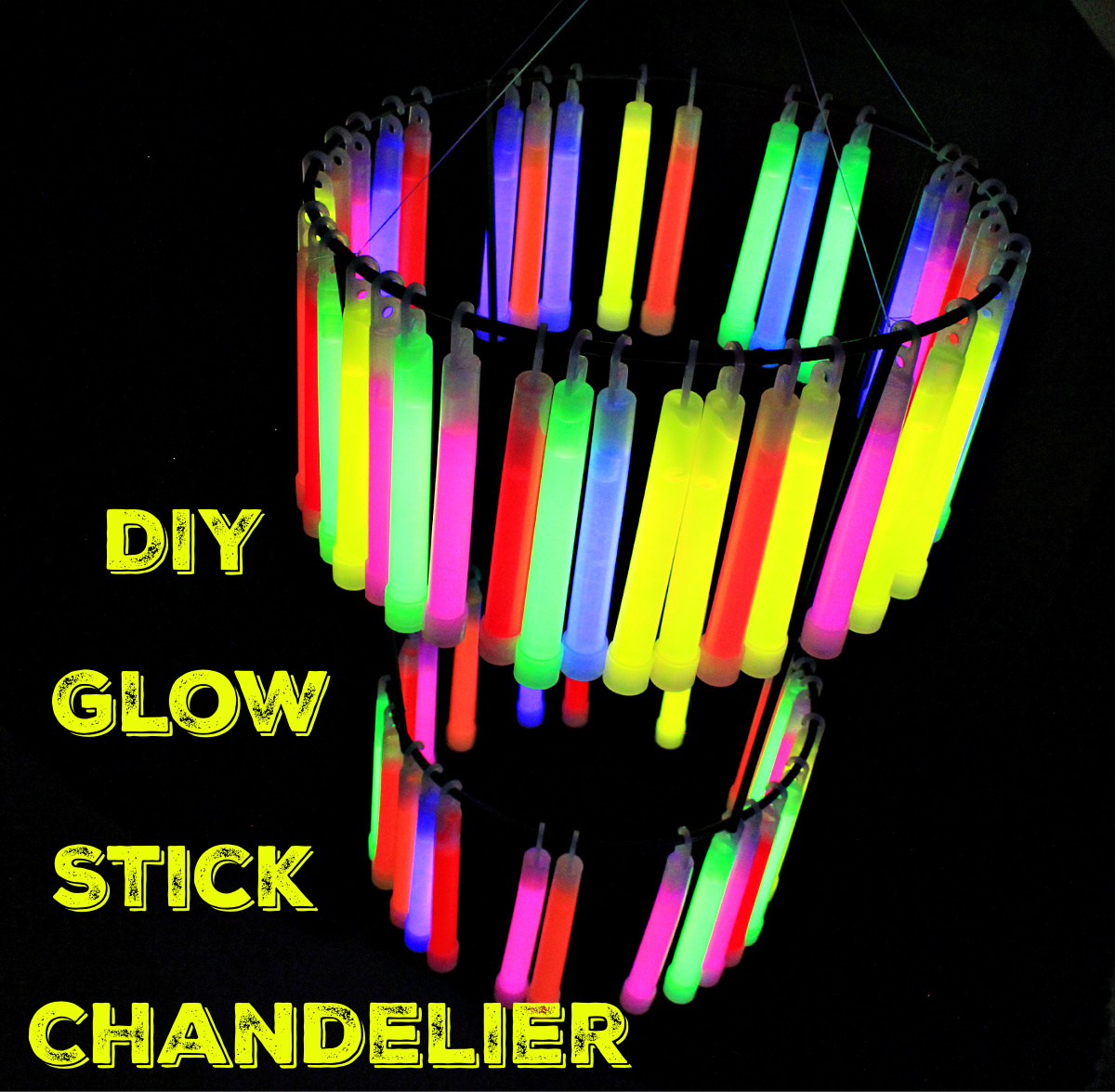 DIY Glow stick chandelier