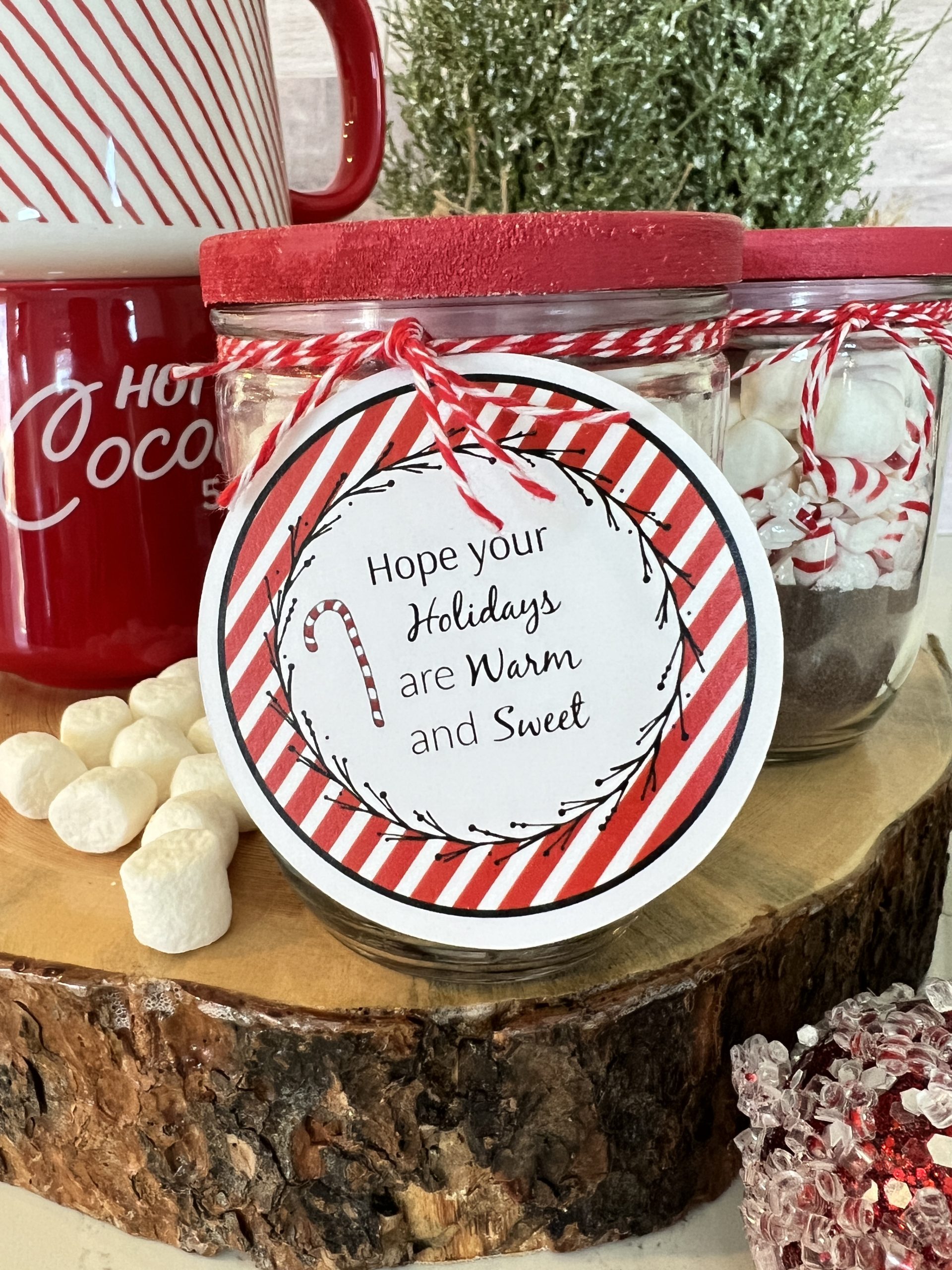 Christmas Hot Chocolate in a Jar Neighbor Gift: