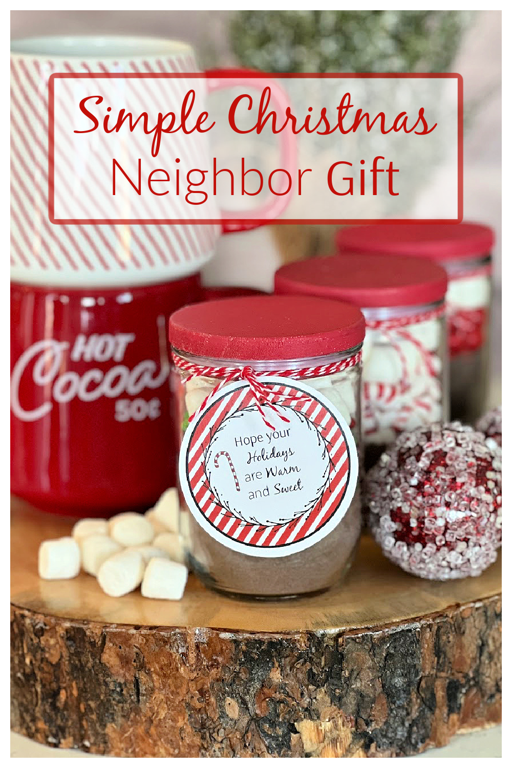 Christmas Hot Chocolate in a Jar Gift:
