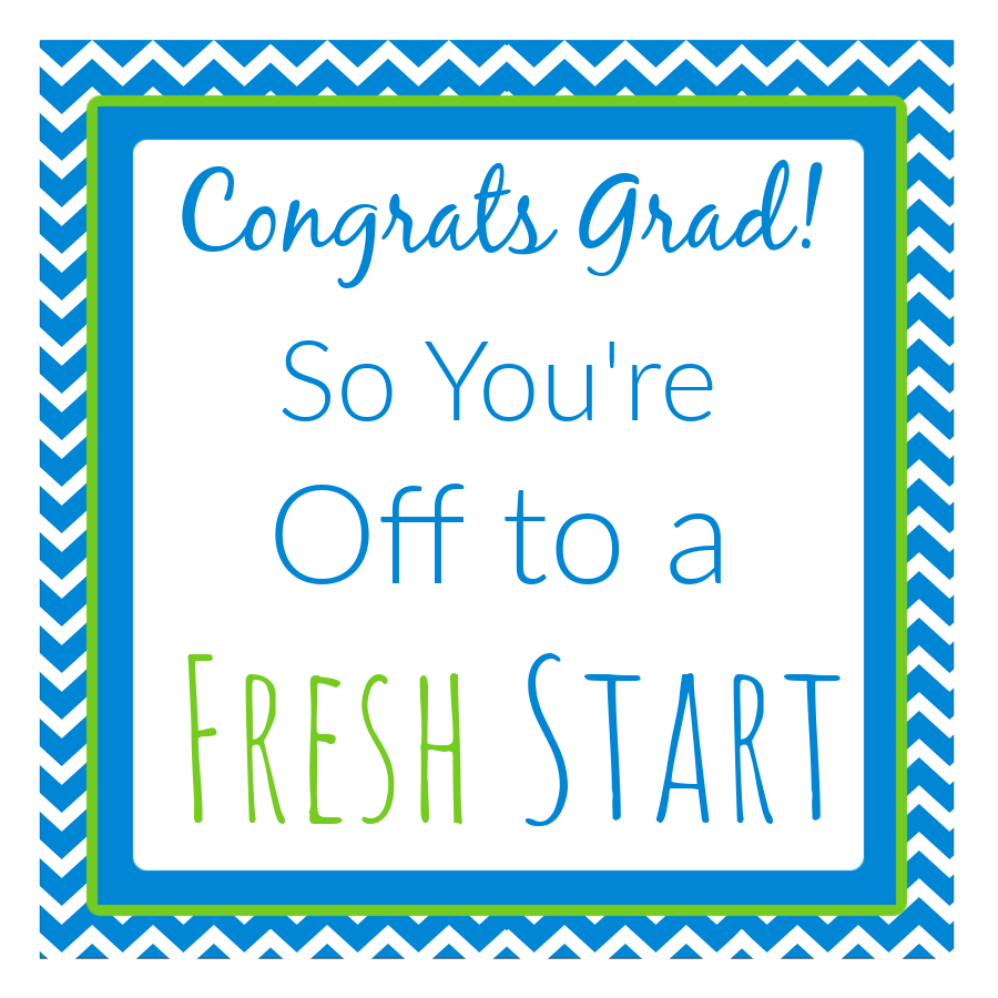 Off to a Fresh Start Graduation Tag: