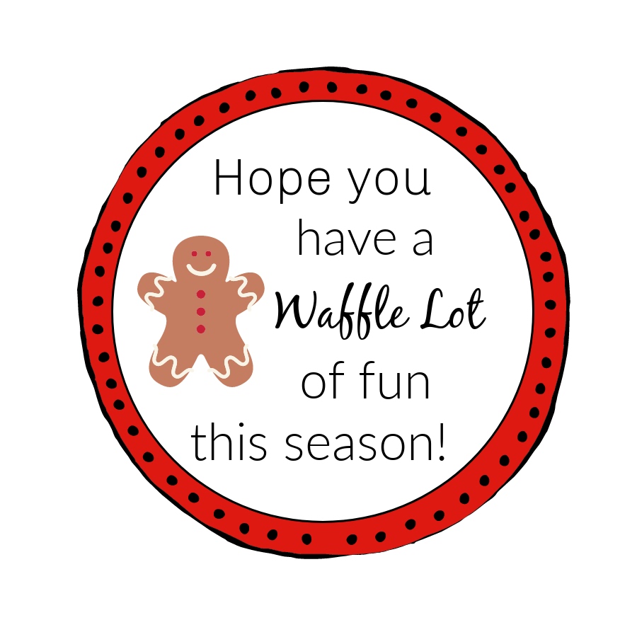 Red Waffle Themed Christmas Tag: